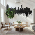 Stoke-on-Trent Skyline Black & White Mural Wallpaper - room preview 04