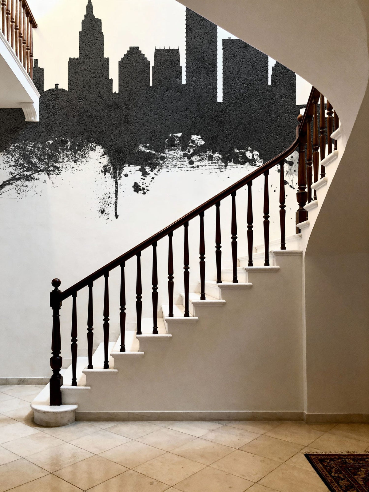Providence Rhode Island Skyline Black & White Mural Wallpaper - room preview 04
