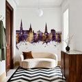Lichfield England Skyline Purple & Gold Mural Wallpaper - room preview 04