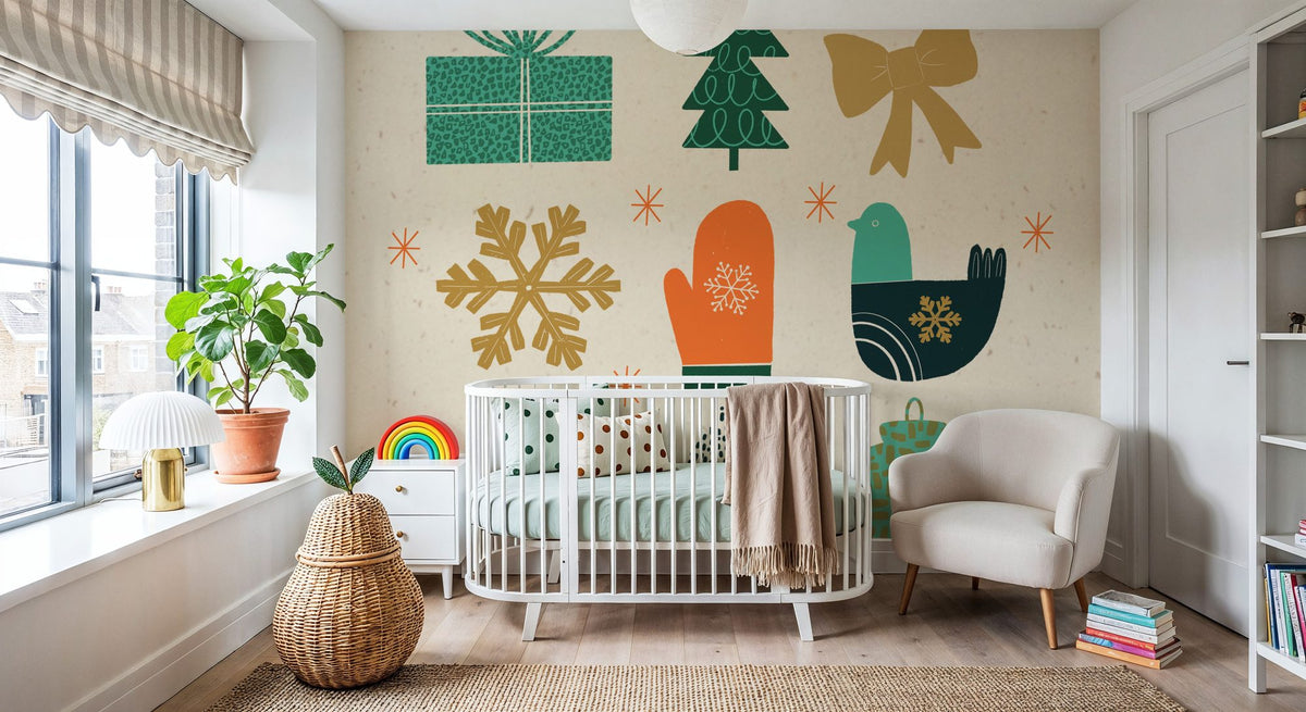 Winter Cheer IV Mural Wallpaper - room preview 04