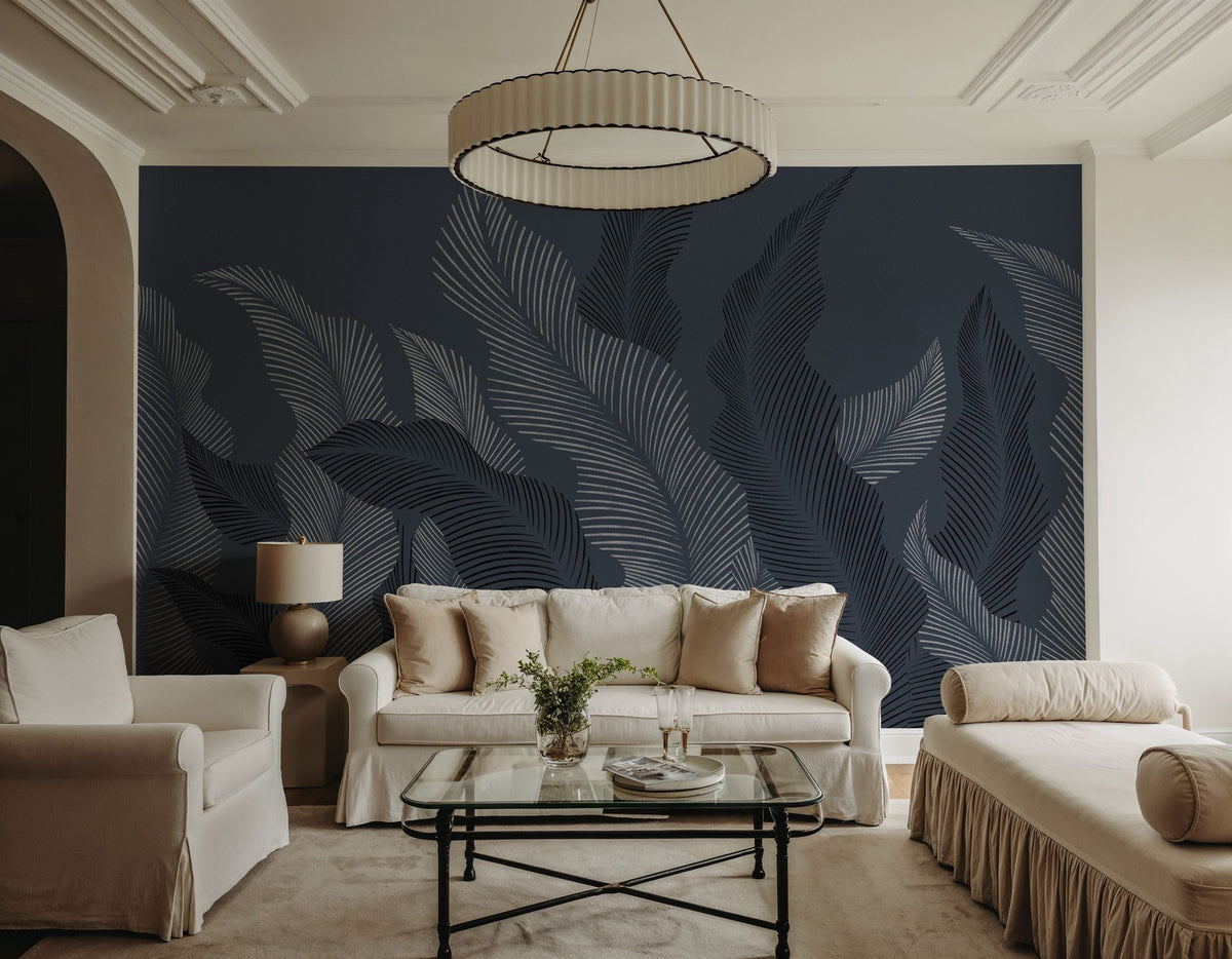 Foliage Flow, Midnight Mural Wallpaper - room preview 04