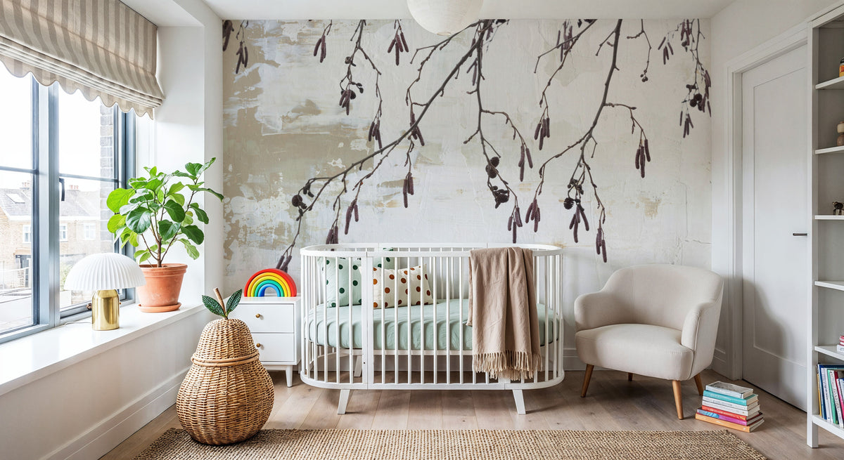 Catkins in Plaster I Mural Wallpaper - room preview 04