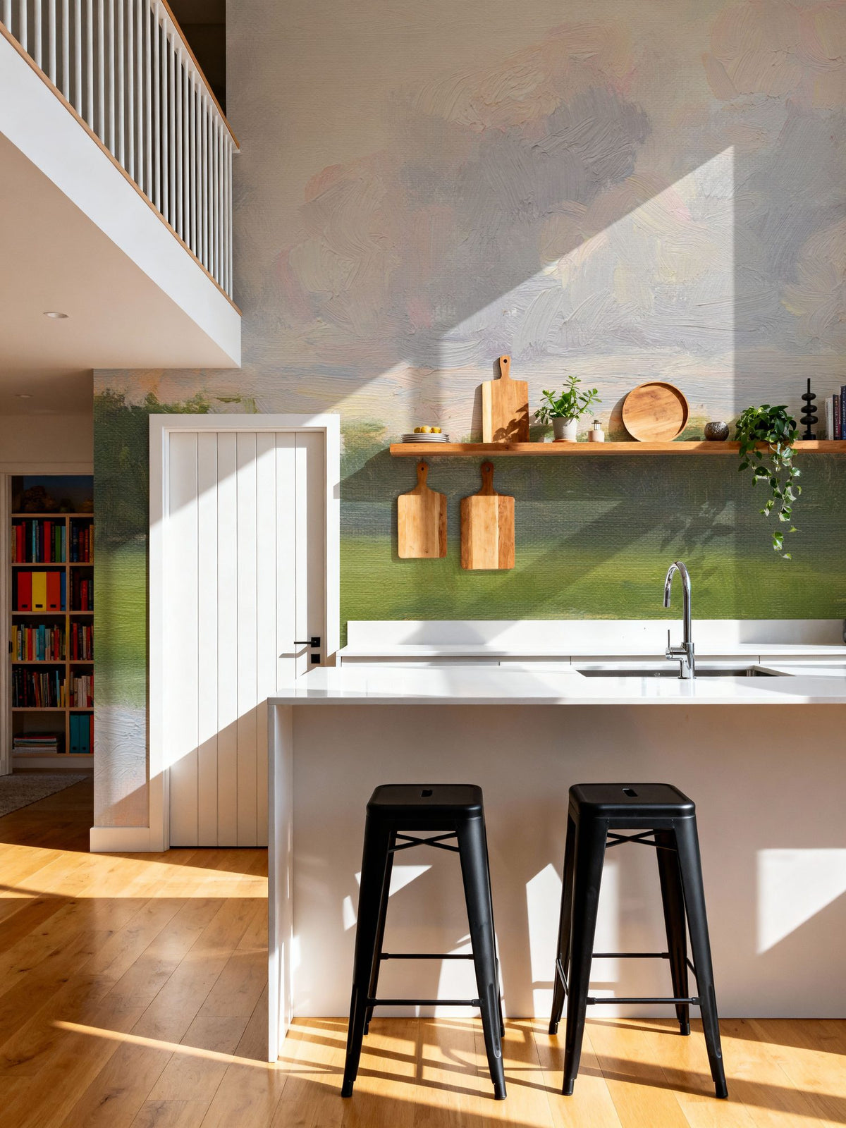 Pastel Clouds Over the Water Mural Wallpaper - room preview 04