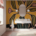 Checkerboard Floral II Mural Wallpaper - room preview 04