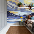 Coastal Apricity, Pewter Mural Wallpaper - room preview 04
