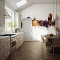 Montgomery Alabama Skyline Purple & Gold Mural Wallpaper - room preview 04