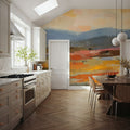 Distant Mountain I Mural Wallpaper - Red Tone - room preview 04