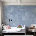 Painted Dreamy Clouds, Blues Mural Wallpaper - room preview 04