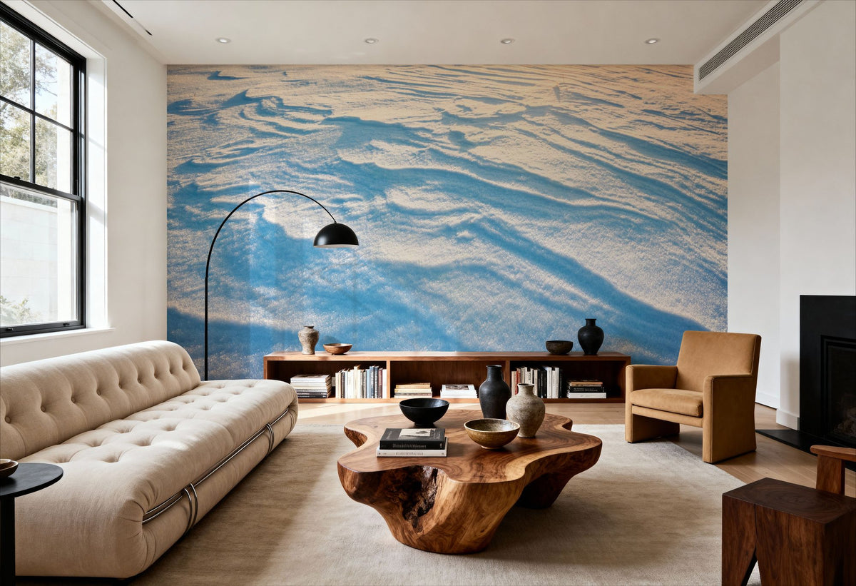 Sunlit Snow Drift Mural Wallpaper - room preview 04
