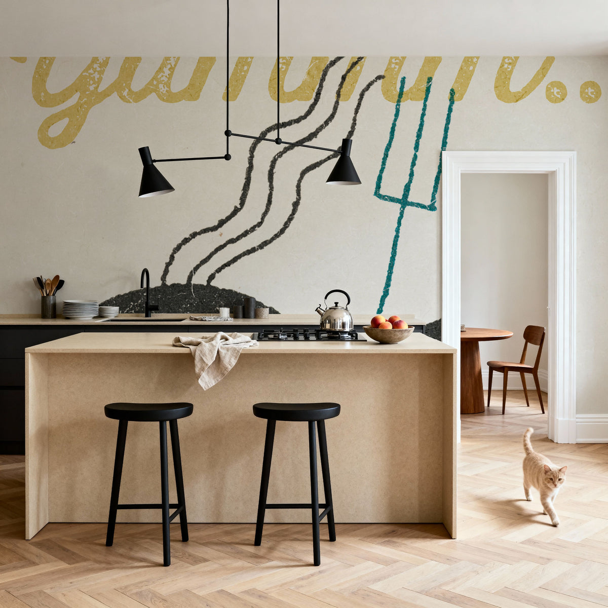 Retro Food Bacon Mural Wallpaper - room preview 04