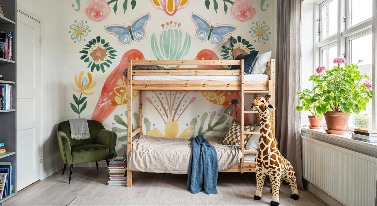 Wild Blooms III Mural Wallpaper - Light Tone - room preview 04