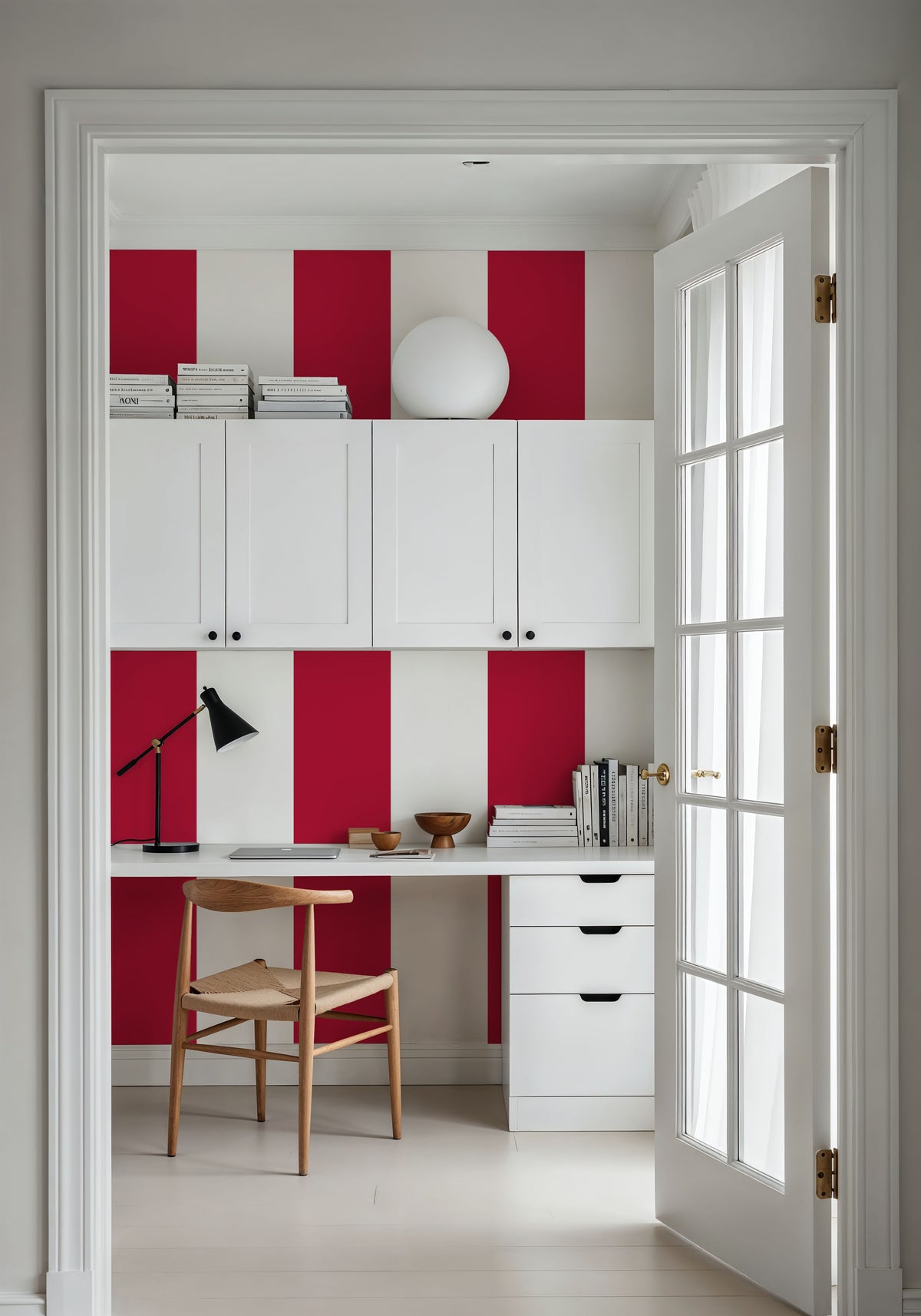 Circus Stripes, Red Mural Wallpaper - room preview 04
