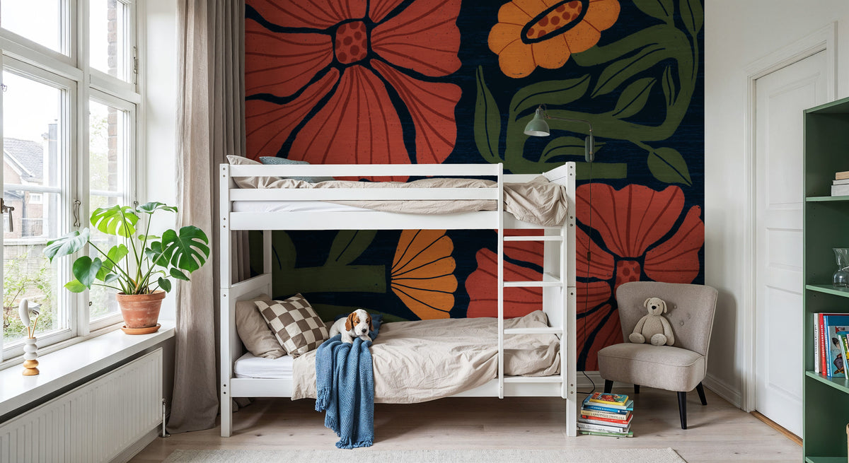 Modern Blooms I Mural Wallpaper - room preview 04