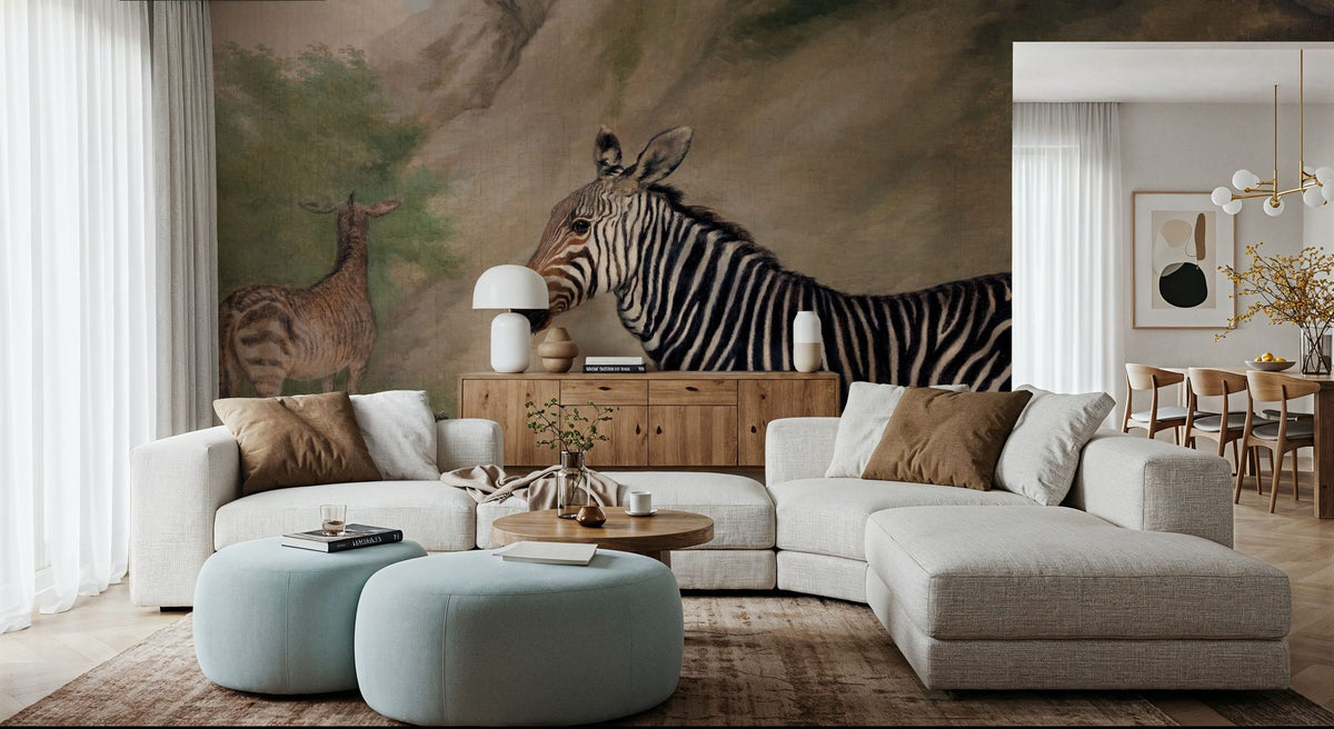 Dwellpaper Antique Zebras Mural Wallpaper image 4