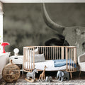 High Desert Herd Sepia Mural Wallpaper - room preview 04