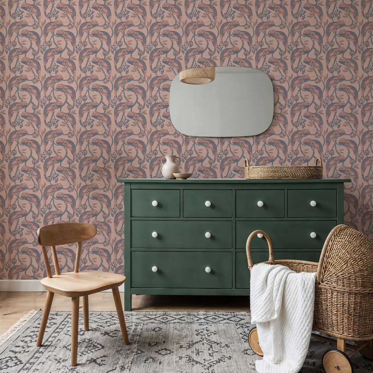 Chamelion Burnt Orange Mural Wallpaper - room preview 04