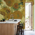 Sunflowers Mural Wallpaper - Red Tone - room preview 04