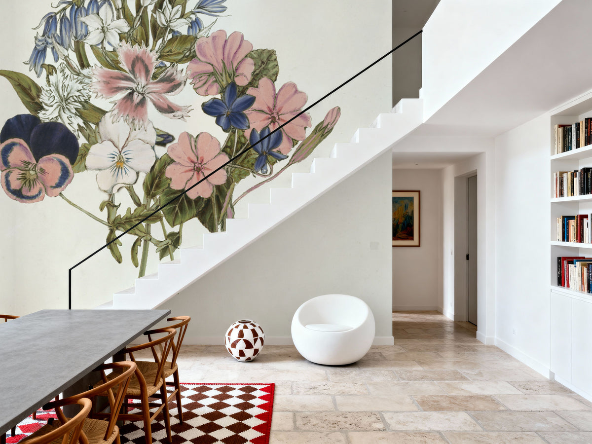Pansy Party I Honeybloom Mural Wallpaper - room preview 04