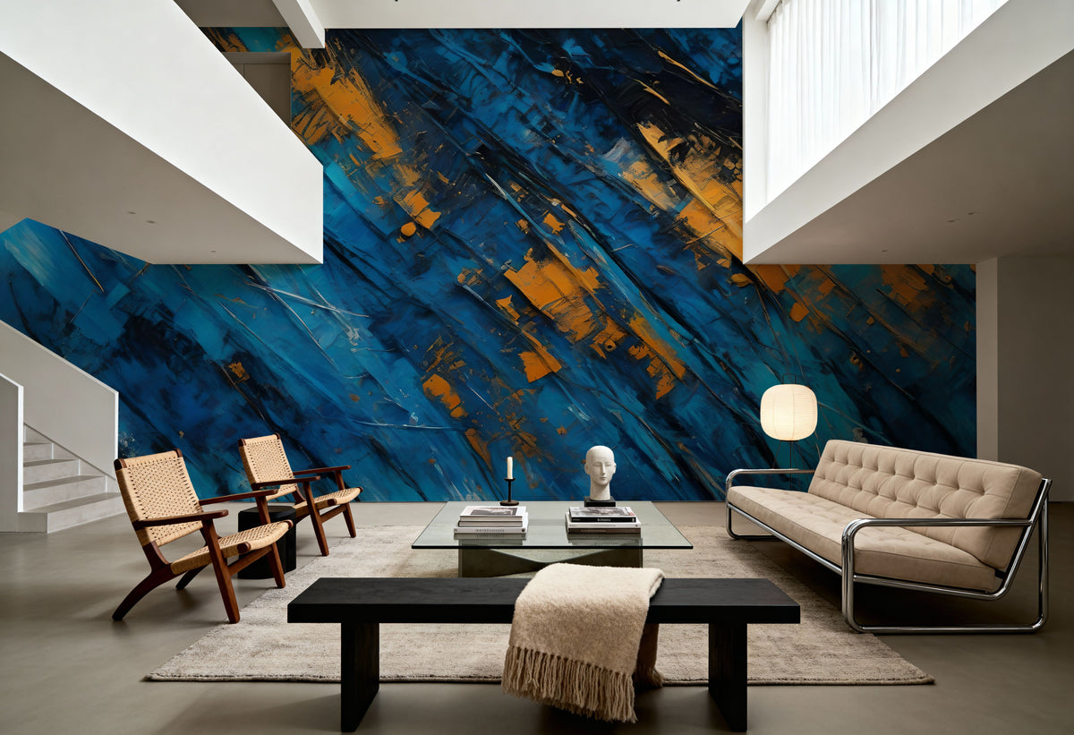 Blue Wood Trees Mural Wallpaper - room preview 04