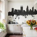 Perth Australia Skyline Black & White Mural Wallpaper - room preview 04