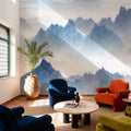 Mountain Landscape Brush Mural Wallpaper - room preview 04