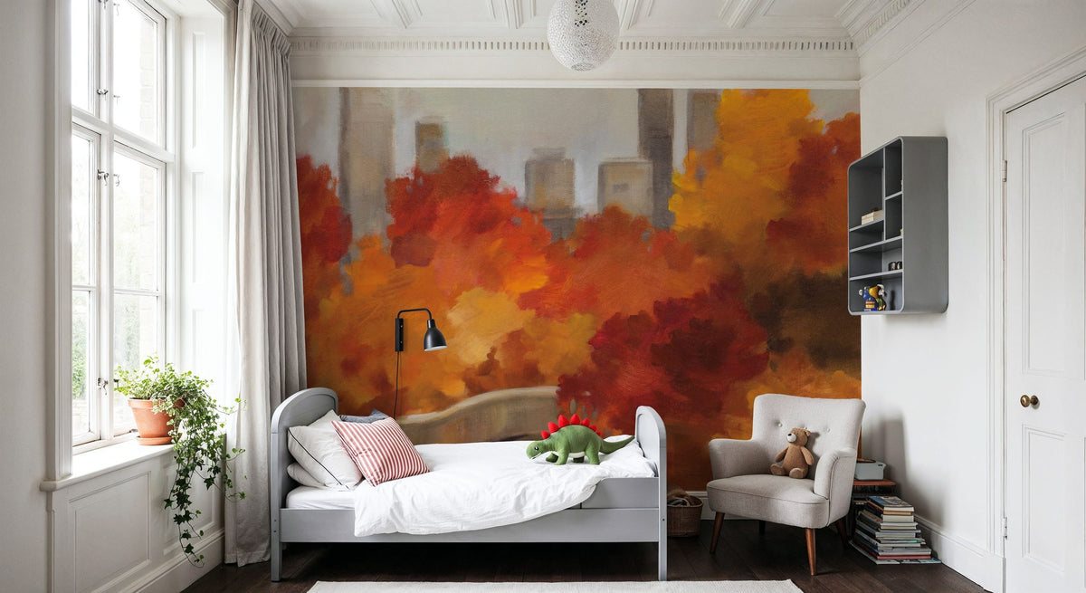 Central Park Autumn Mural Wallpaper - room preview 04