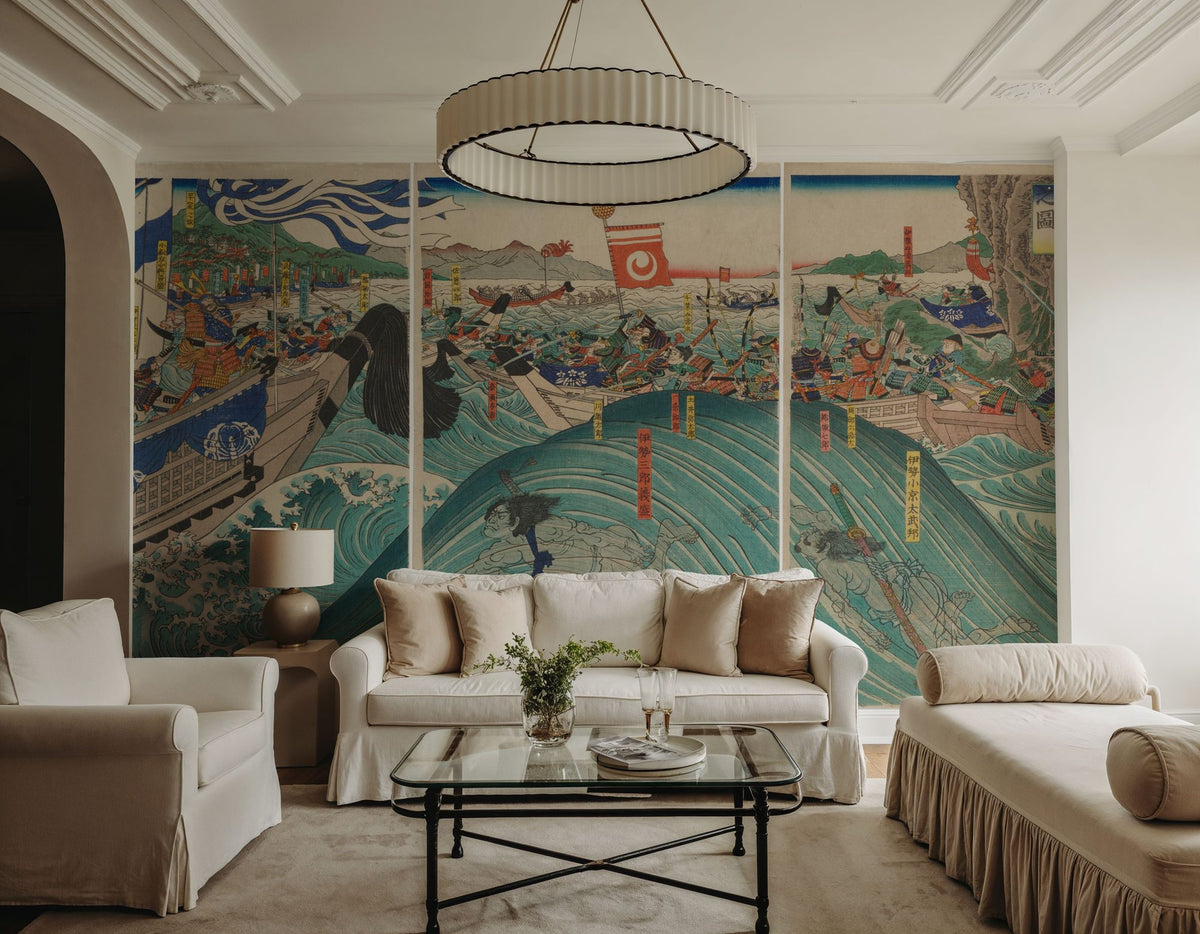 Ocean Brawl Mural Wallpaper - room preview 04