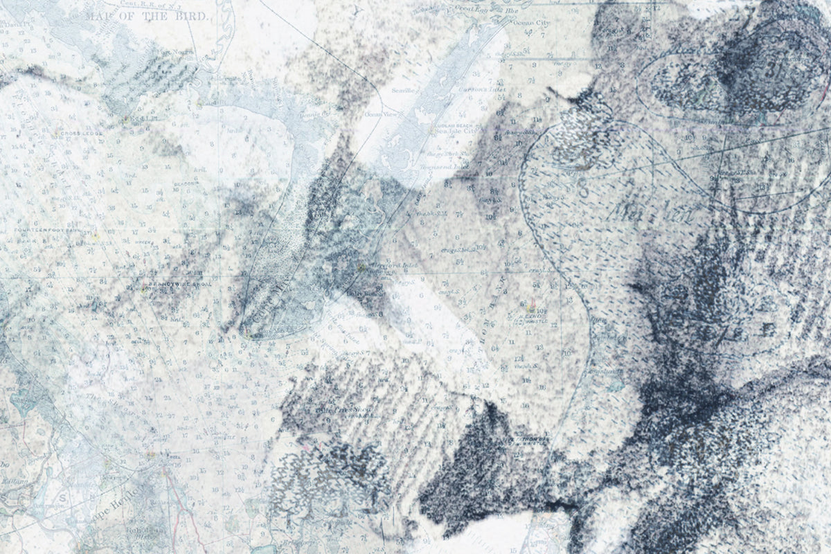 Paper Mountains, Blue Mural Wallpaper - room preview 04