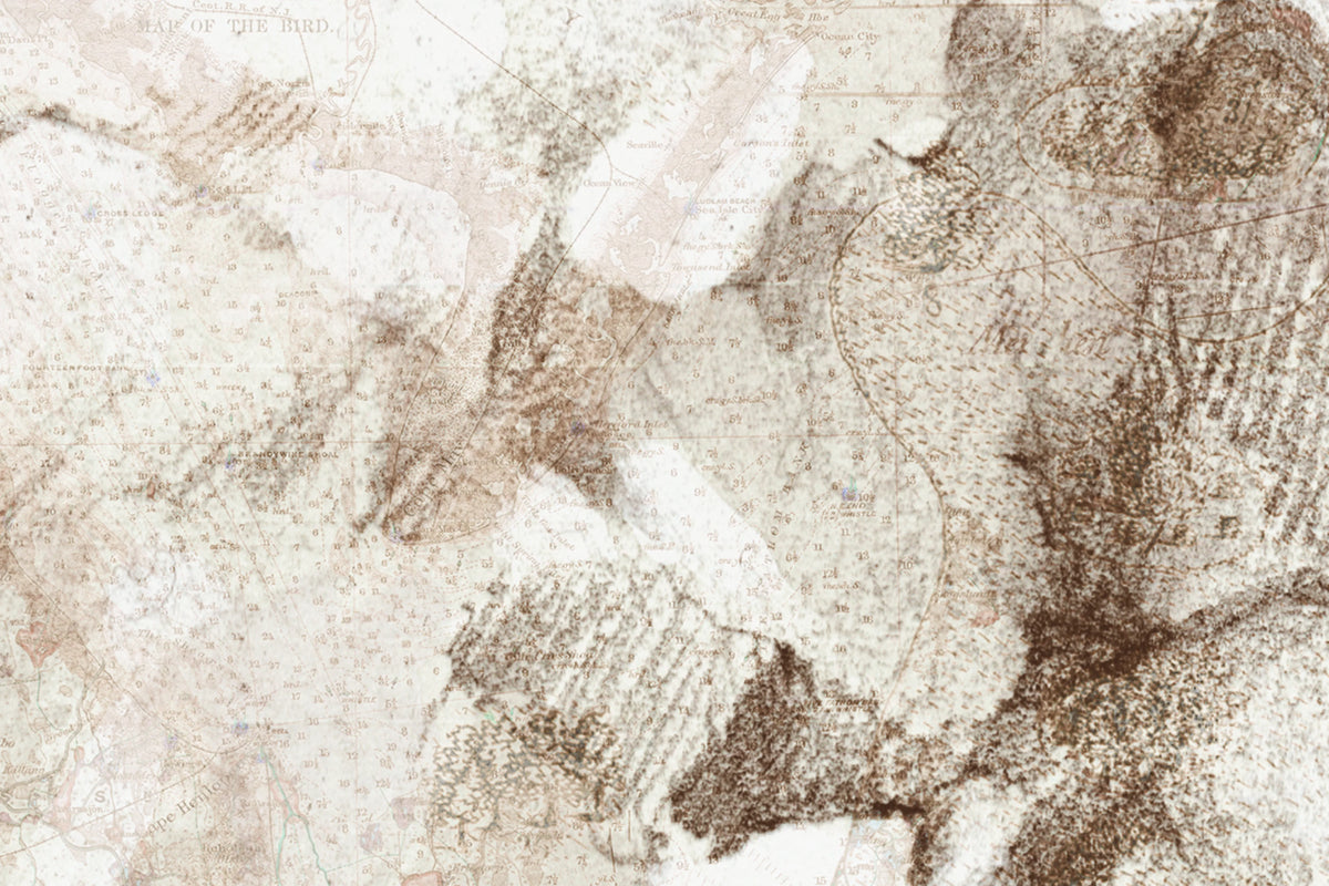 Paper Mountains, Sepia Mural Wallpaper - room preview 04