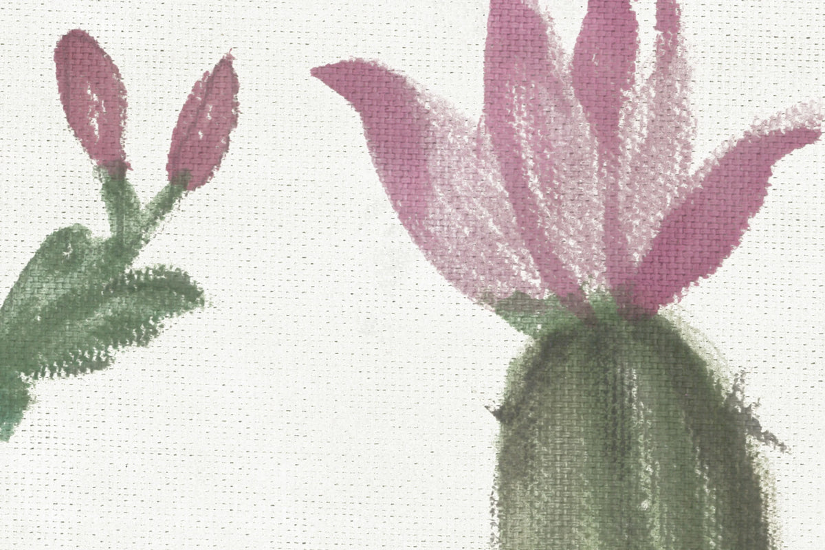 Playfull Cactus, Ivory Mural Wallpaper - room preview 04