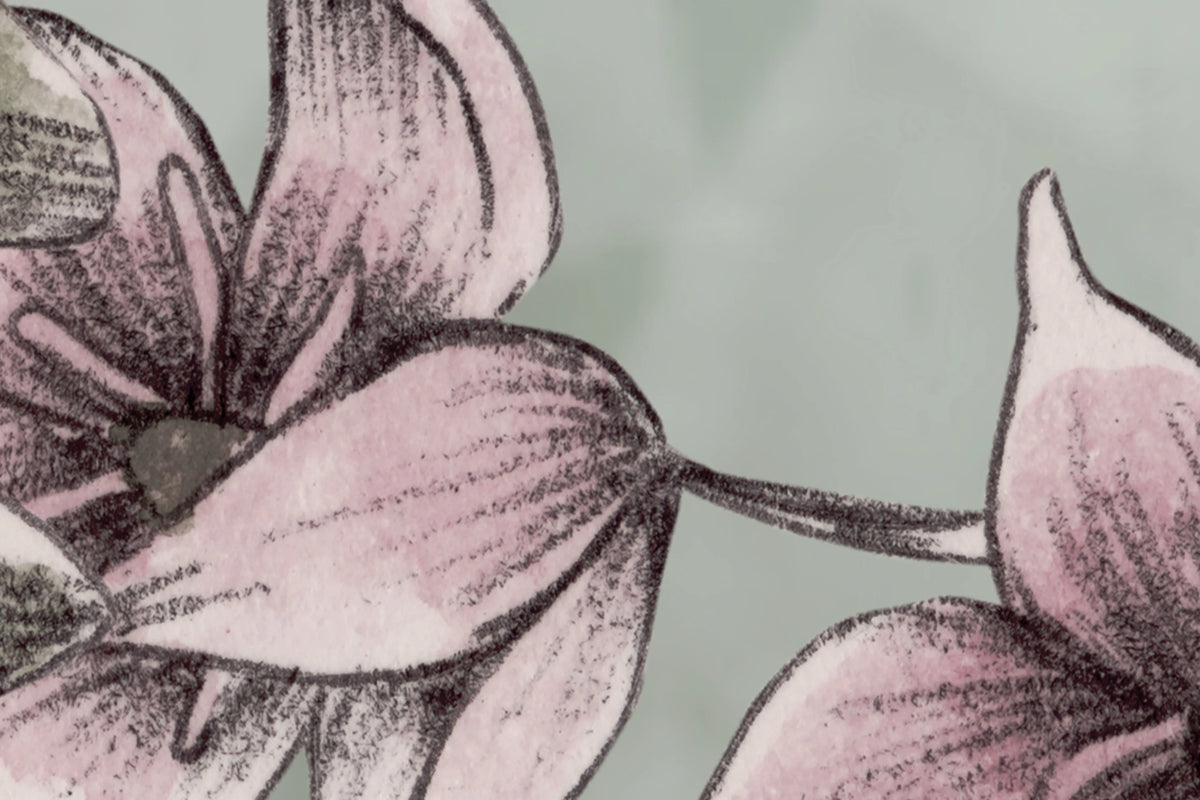 Spring Flower, Green Mural Wallpaper - room preview 04