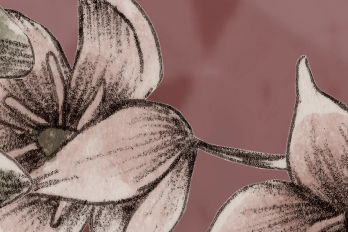 Spring Flower, Rust Mural Wallpaper - room preview 04