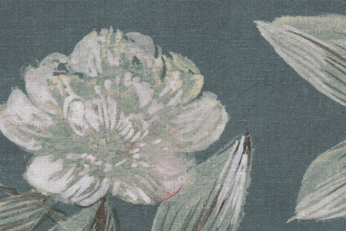 Silk Floral, Petrol Mural Wallpaper - room preview 04