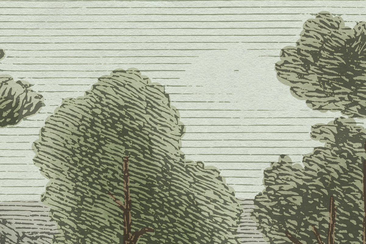 Lake View, Green Mural Wallpaper - room preview 04