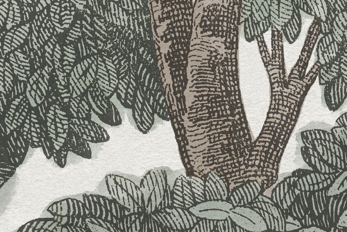 Bellewood Clouds, Blue Vintage Mural Wallpaper - room preview 04