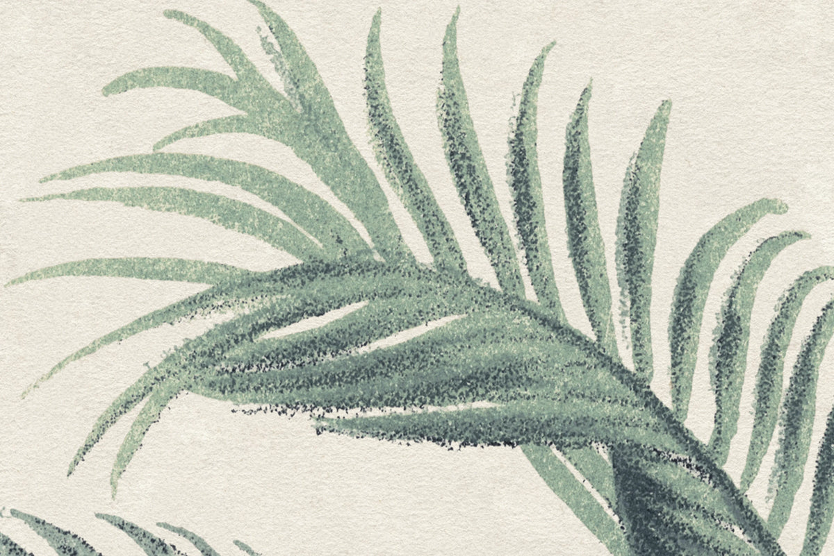 Retro Jungle, Turquoise Mural Wallpaper - room preview 04