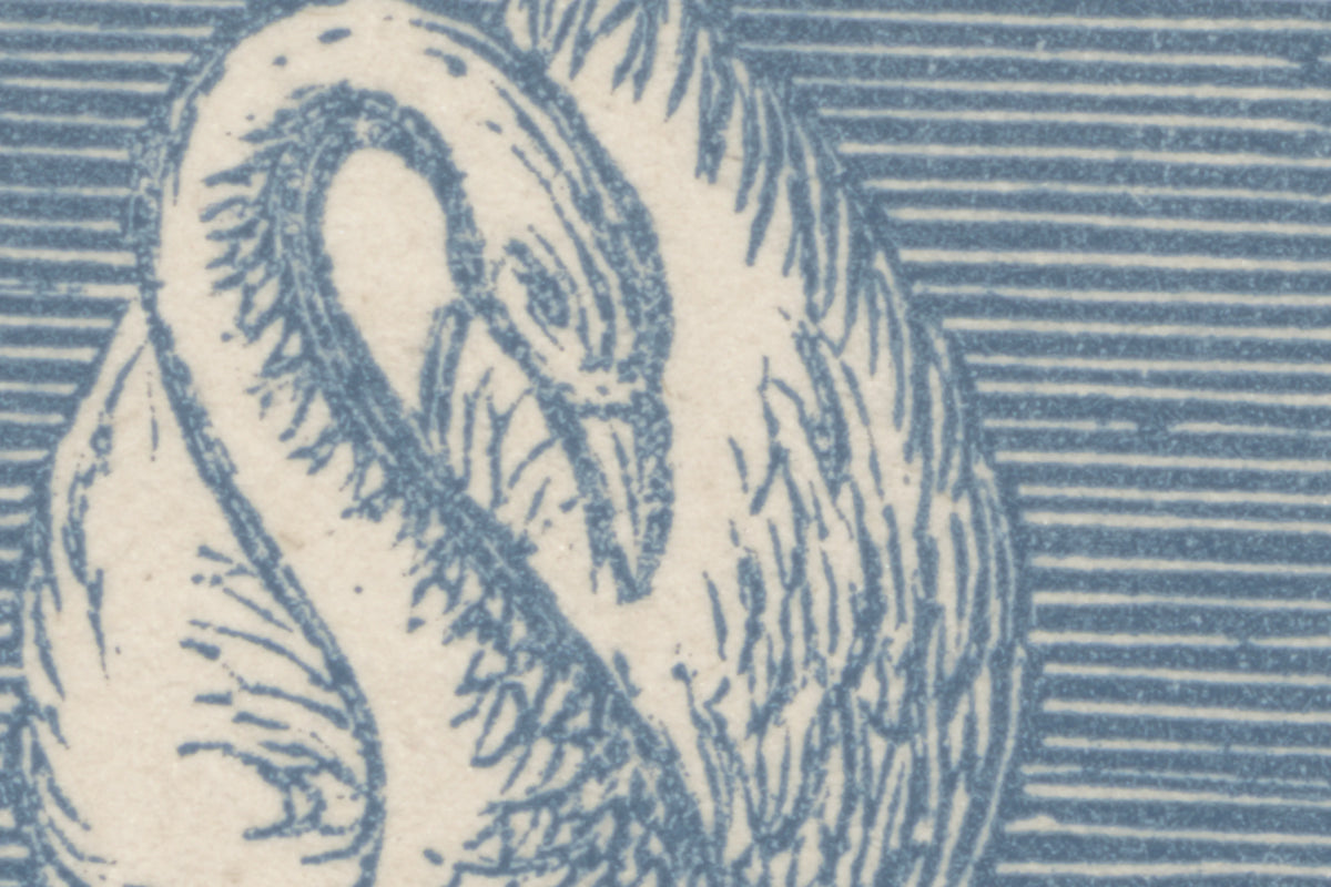 Swan Pond, Blue Mural Wallpaper - room preview 04