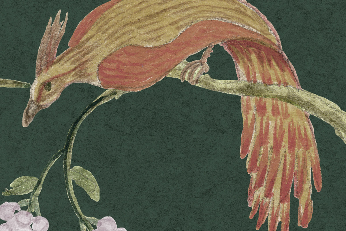 Songbirds, Emerald Mural Wallpaper - room preview 04