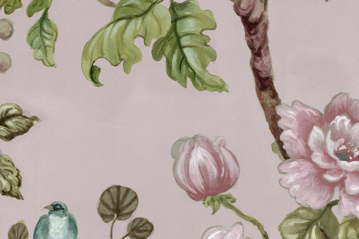 Petit Flora, Soft Pink Mural Wallpaper - room preview 04
