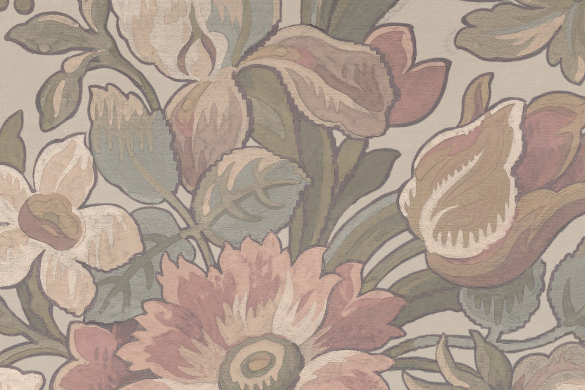 Vintage Garden, Pastel Mural Wallpaper - room preview 04