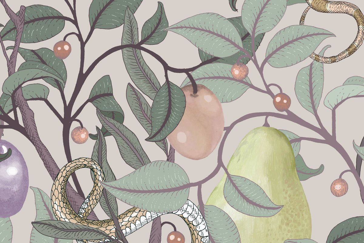 Fruit Garden, Pastel Mural Wallpaper - room preview 04