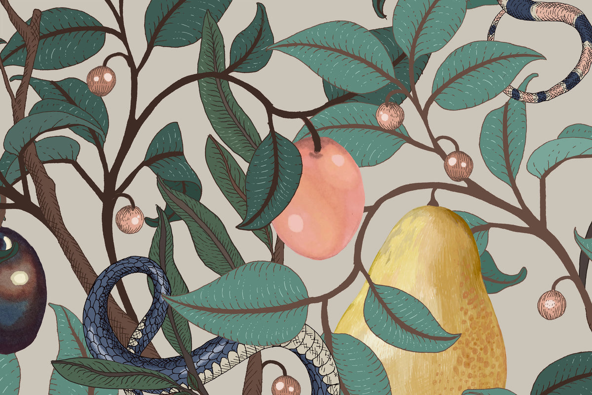 Fruit Garden, Colorful Mural Wallpaper - room preview 04