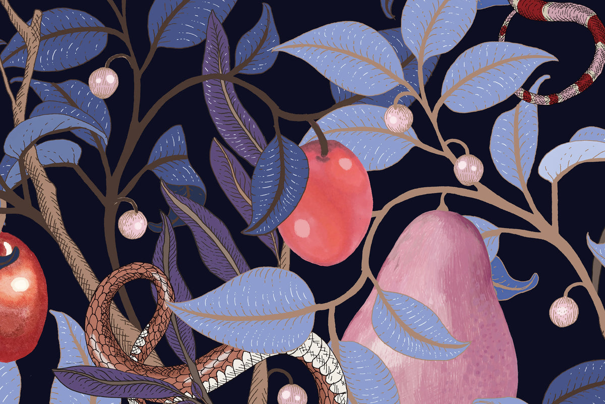 Fruit Garden, Lilac Mural Wallpaper - room preview 04