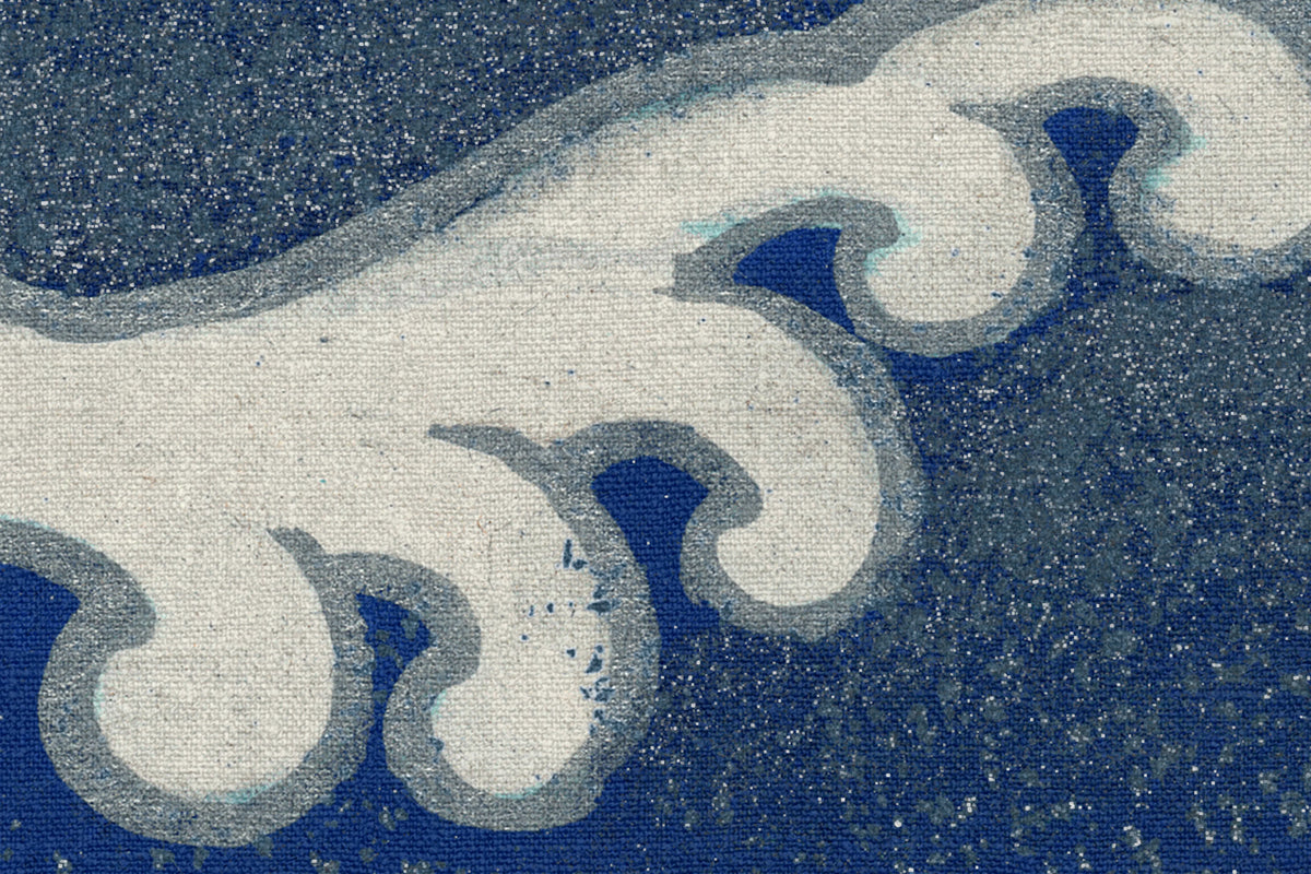 Waves Of Happiness, Blue Mural Wallpaper - room preview 04