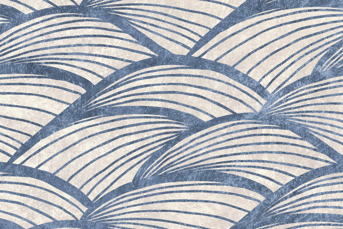 Ripple Blue Mural Wallpaper - room preview 04