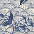 Floral Ripple Blue Mural Wallpaper - room preview 04