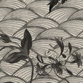 Floral Ripple Graphite Mural Wallpaper - room preview 04