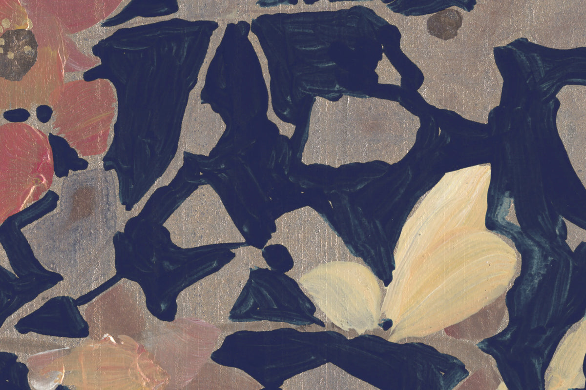 Blooming Garden, Dark Blue Mural Wallpaper - room preview 04