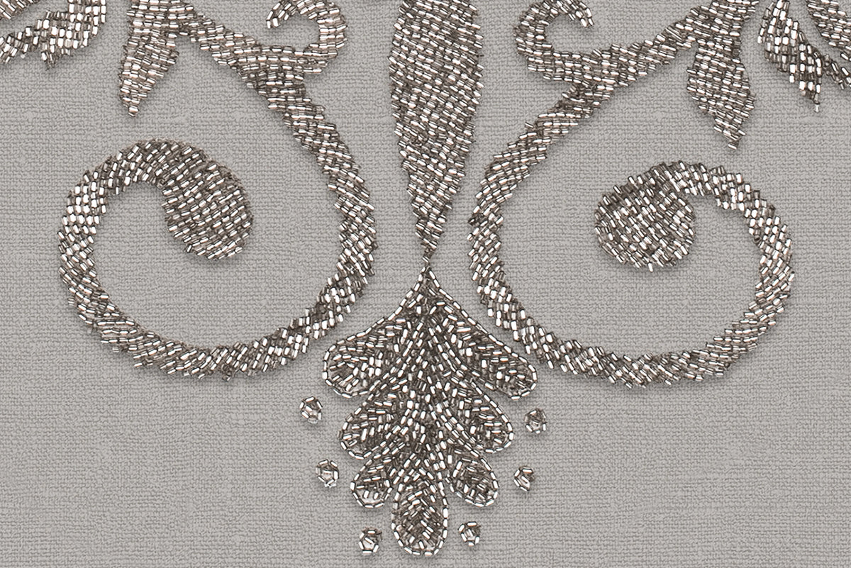 Baroque Pearl, Beige Mural Wallpaper - room preview 04
