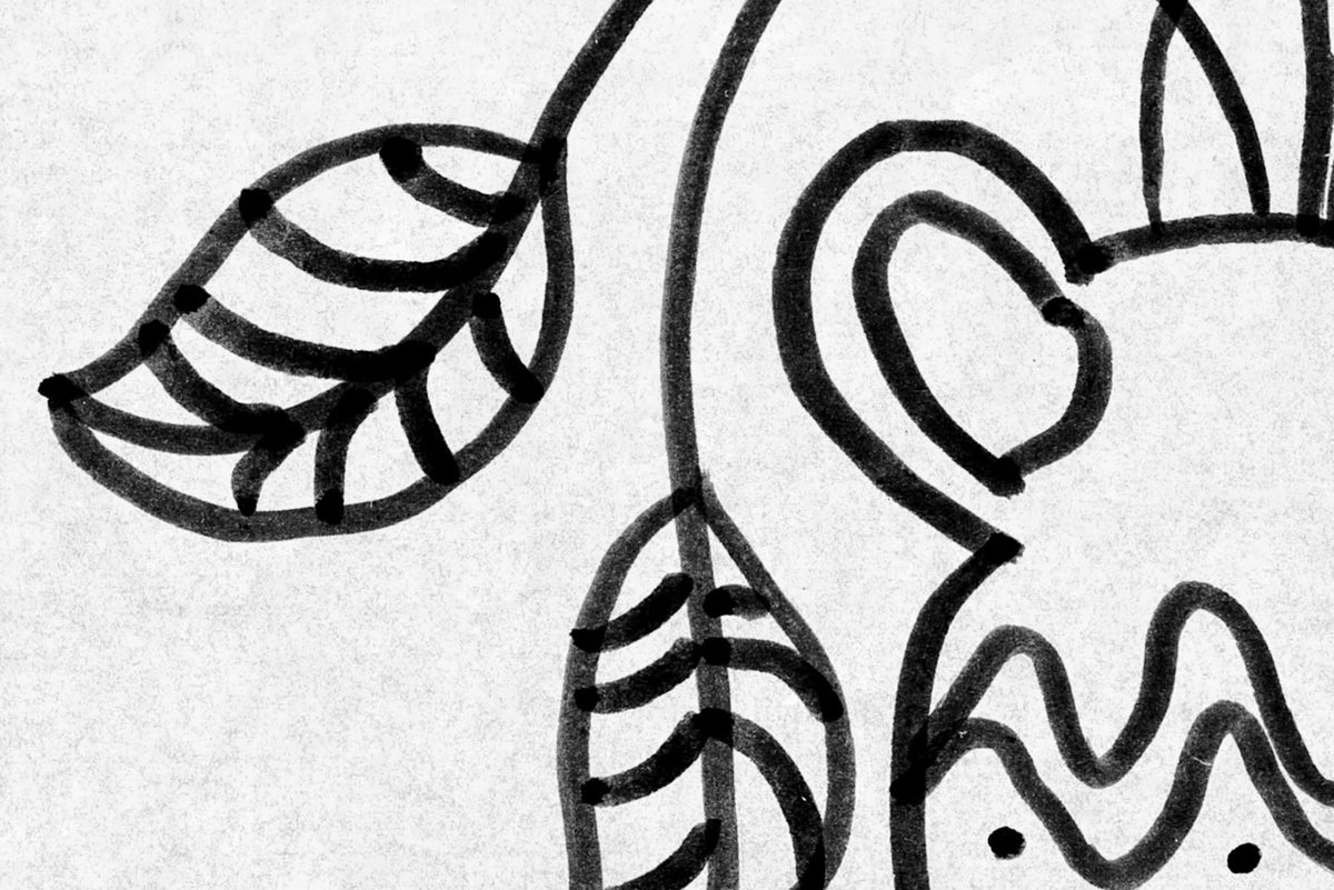 Doodle, White Mural Wallpaper - room preview 04